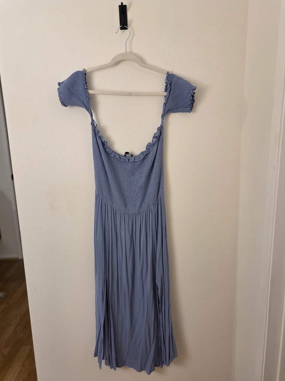 Lulus View From The Meadow Slate Blue Off-the-shoulder Dress - Size XL